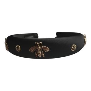 NWOT Black Headband with Silver Bee Accents
